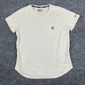 Carhartt Force T-Shirt Boys Size XL‎ 16-18 White Pocket Tee Relaxed Fit Workwear